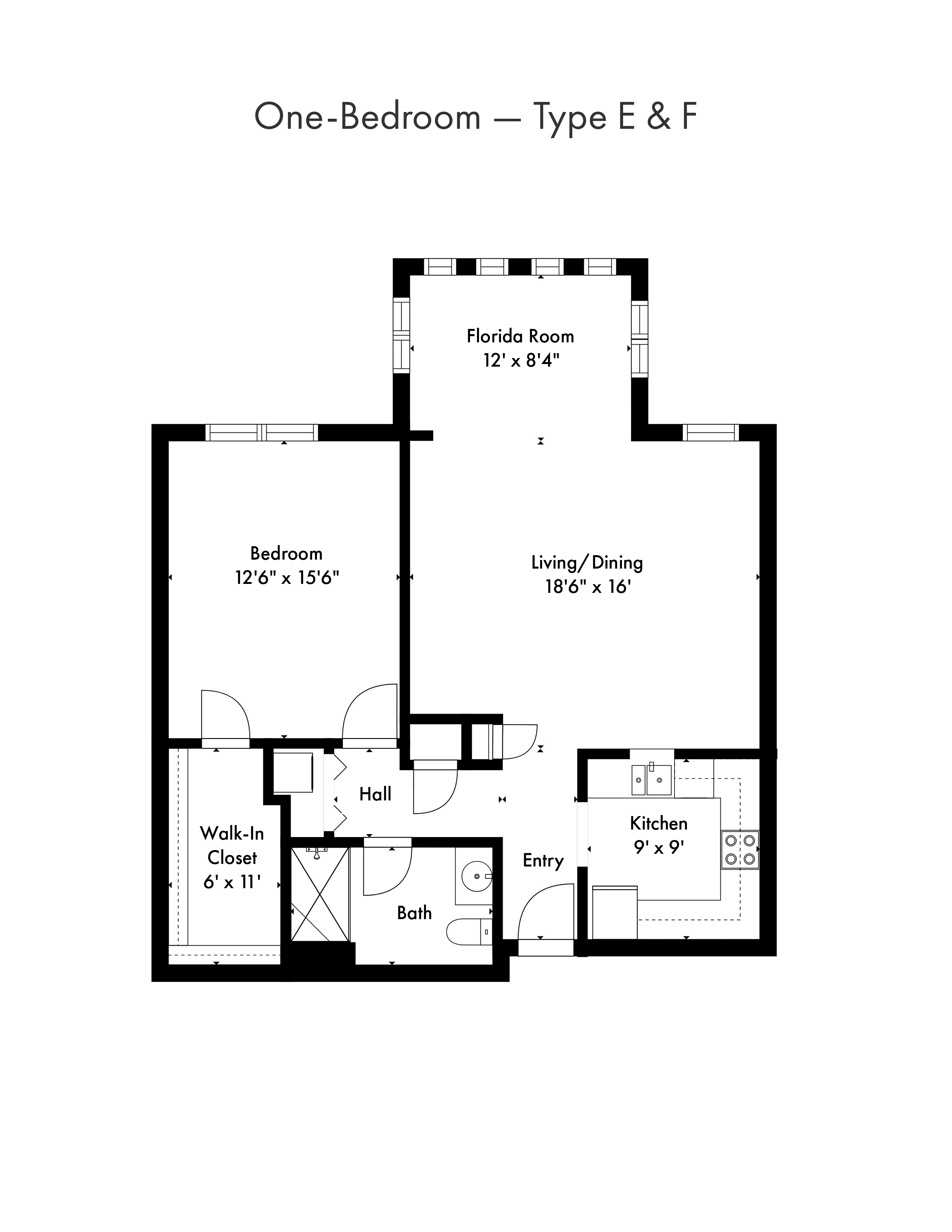 Cypress Cove - 1 Bedroom Model - 2D