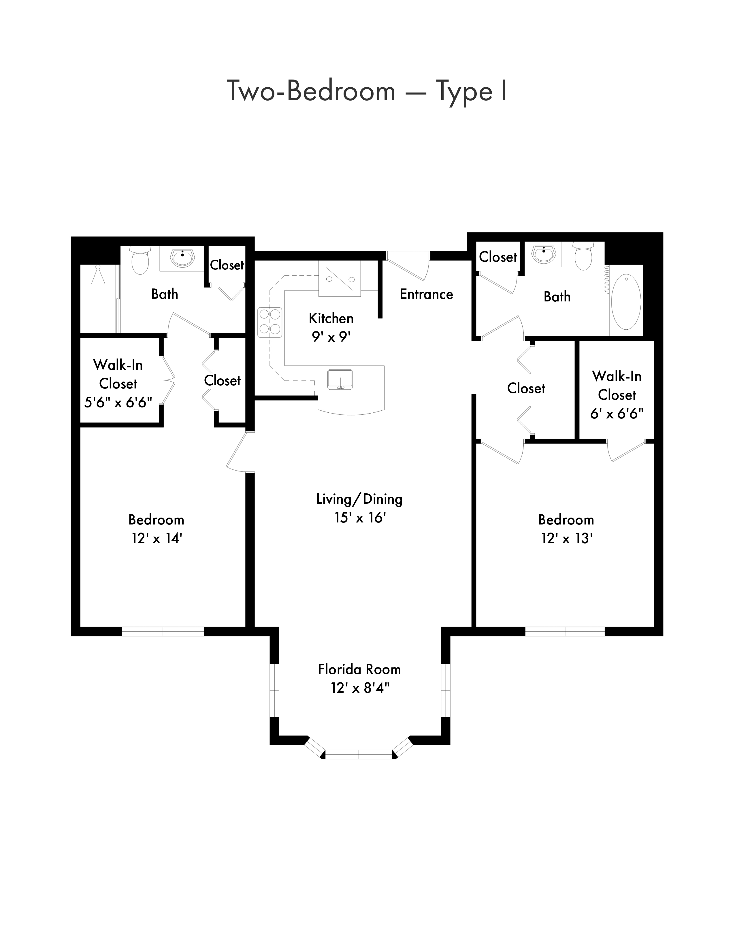 Cypress Cove - 2 Bedroom Model - 2D