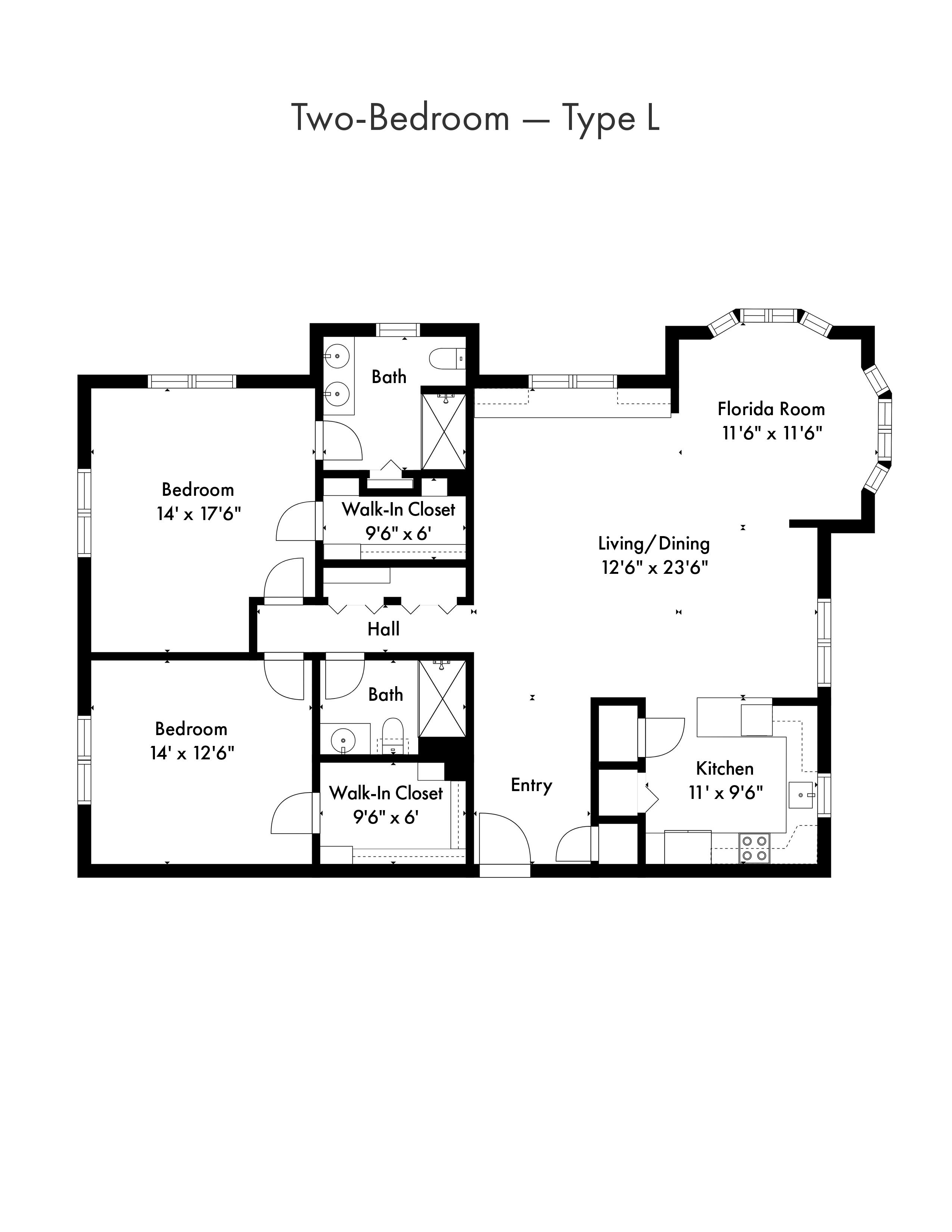 Cypress Cove - 2 Bedroom Model - 2D